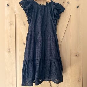 Olivaceous Black Cotton Eyelet Tiered Dress Size S